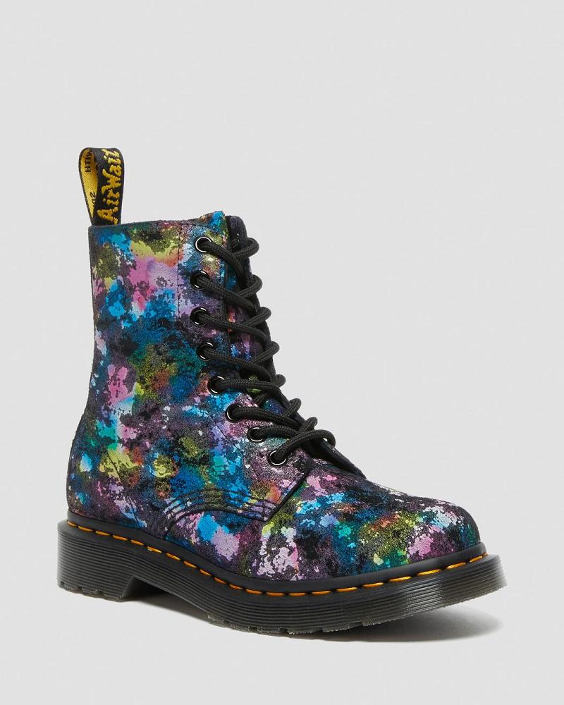 Black Women\'s Dr Martens 1460 Pascal Confetti Suede Lace Up Boots | CA 182DFM